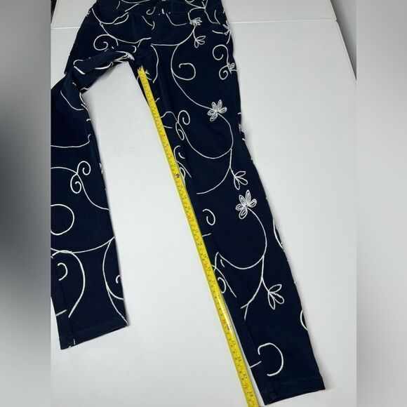 HUE Navy Blue Pants with Pattern Embroidered Size S - Picture 7 of 13